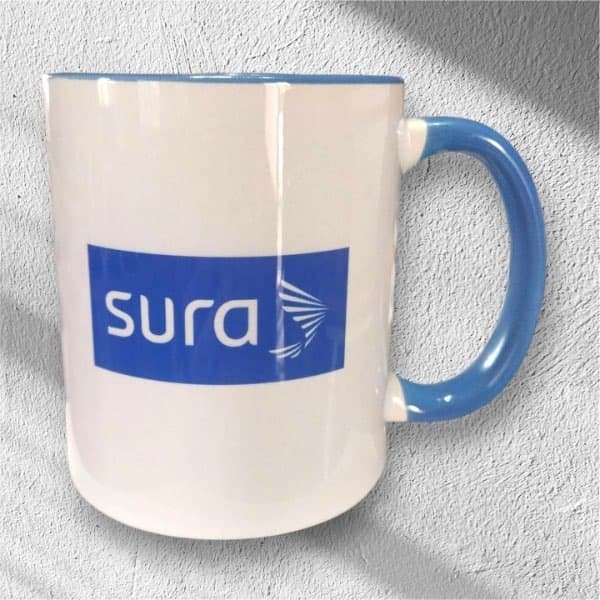 Tazón Cerámico Bicolor 350cc para Sublimación personalizado para Sura