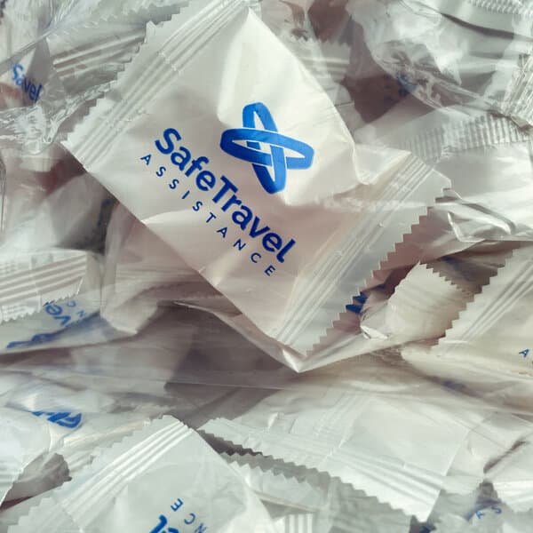 Drop publicitario personalizado para Safe Travel assistance