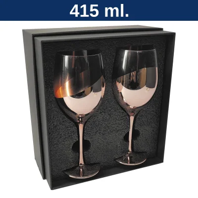 Set de 2 Copas de Vino ENCOBRIZADO - Regalos Corporativos