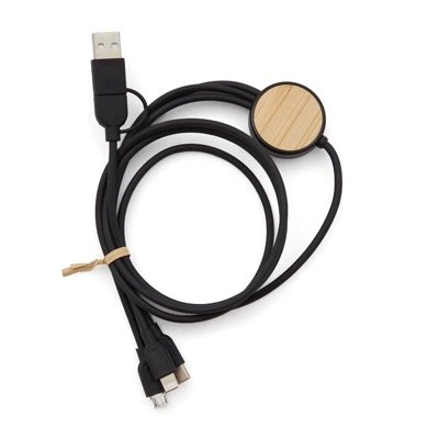 Cable 3 en 1 Bamboo - Regalos Corporativos