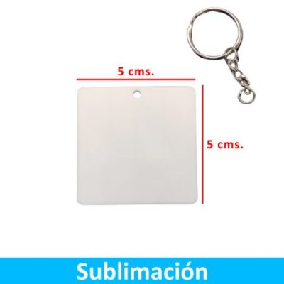 Regalo corporativo Llavero Acrílico Blanco Sublimable Cuadrado