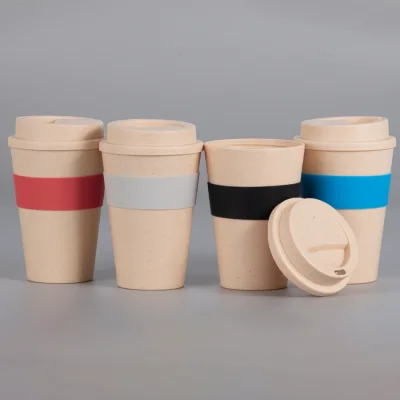 Mug Eco Cup "WHEAT STRAW" 355cc con banda silicona - Regalos Corporativos