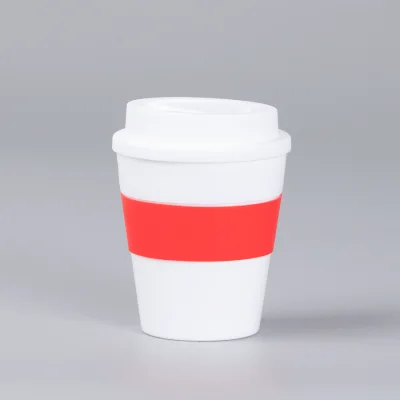 Mug Express Cup "WHITE" 356cc con banda silicona - Regalos Corporativos