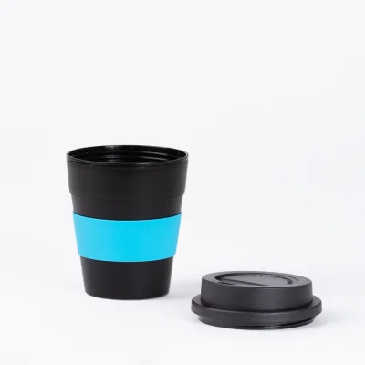 Mug Express Cup "BLACK" 356cc con banda silicona - Regalos Corporativos