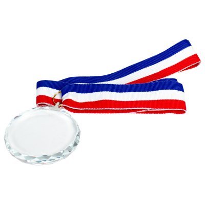 Medalla Cristal "Diamond" con cinta tricolor - Regalos Corporativos