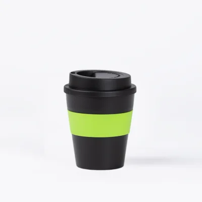Mug Express Cup "BLACK" 356cc con banda silicona - Regalos Corporativos