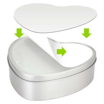 Caja Metálica Corazón Sublimación - Regalos Corporativos