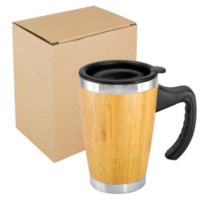 Mug de Bamboo con Asa Plástica 400cc - Regalos Corporativos