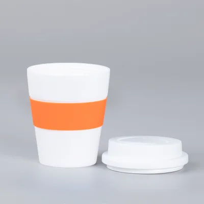 Mug Express Cup "WHITE" 356cc con banda silicona - Regalos Corporativos