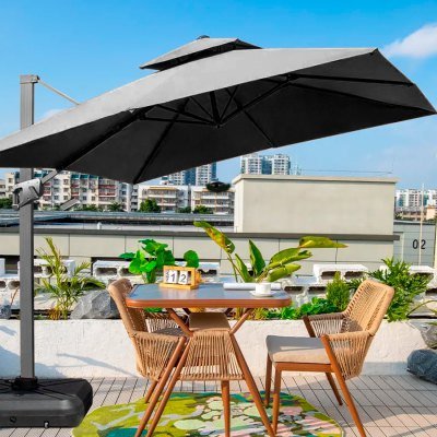 Quitasol WINDPROOF - UV - LED de 3x3M - Regalos Corporativos