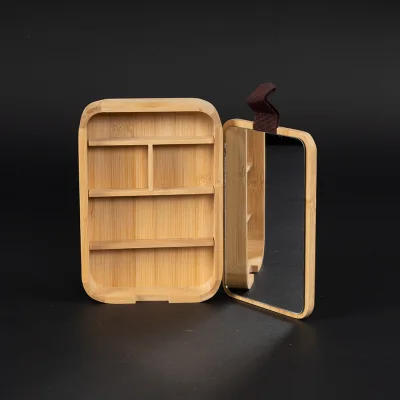 Caja organizadora de Bamboo con espejo "ANNA" - Regalos Corporativos