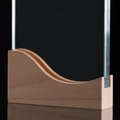 Trofeo Galvano de Madera y Cristal "Curve" - Regalos Corporativos