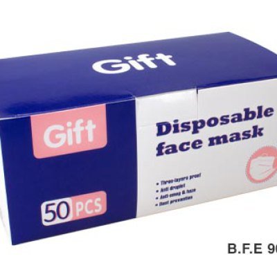CAJA de 50 mascarillas de 3 capas No-médica / B.F.E. 90% - Regalos Corporativos