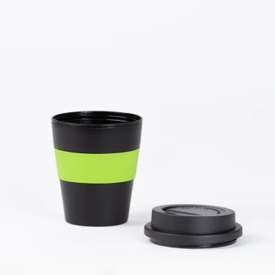 Mug Express Cup "BLACK" 356cc con banda silicona - Regalos Corporativos