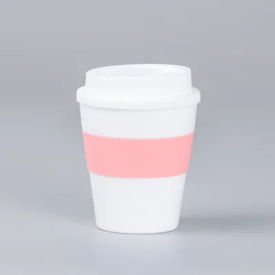 Mug Express Cup "WHITE" 356cc con banda silicona - Regalos Corporativos