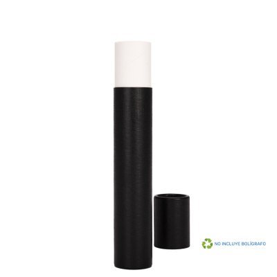 Tubo Porta-Lápiz o Bolígrafo, en cartón forrado negro. - Regalos Corporativos