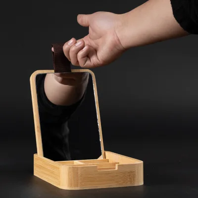 Caja organizadora de Bamboo con espejo "ANNA" - Regalos Corporativos