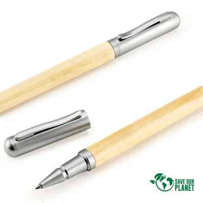 Roller Pen Bamboo y Metal - Regalos Corporativos