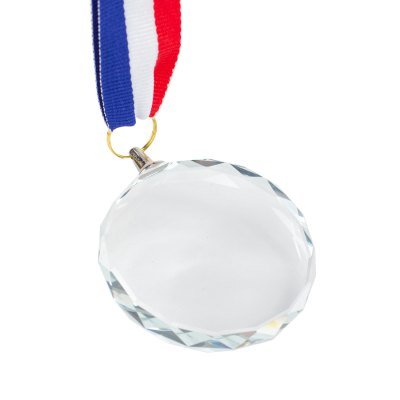 Medalla Cristal "Diamond" con cinta tricolor - Regalos Corporativos