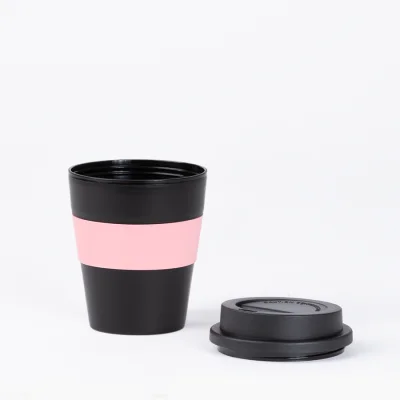 Mug Express Cup "BLACK" 356cc con banda silicona - Regalos Corporativos