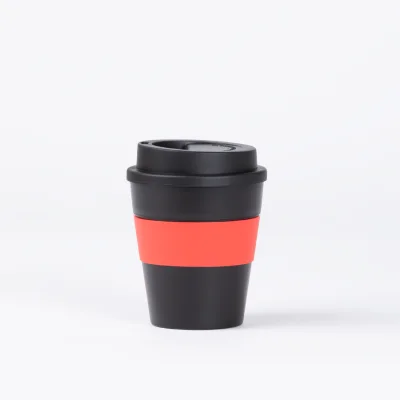 Mug Express Cup "BLACK" 356cc con banda silicona - Regalos Corporativos