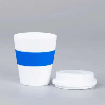 Mug Express Cup "WHITE" 356cc con banda silicona - Regalos Corporativos