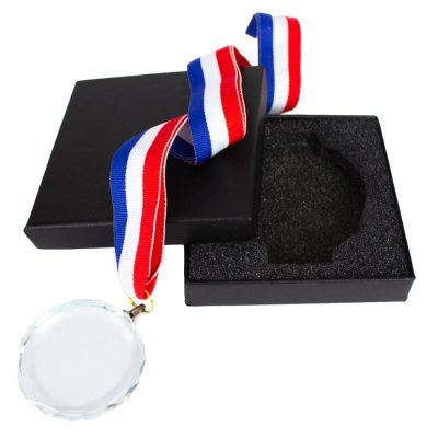 Medalla Cristal "Diamond" con cinta tricolor - Regalos Corporativos