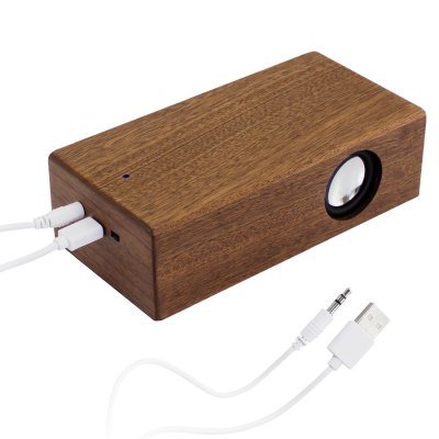 Parlante Grande Inducción Madera Nogal - Regalos Corporativos