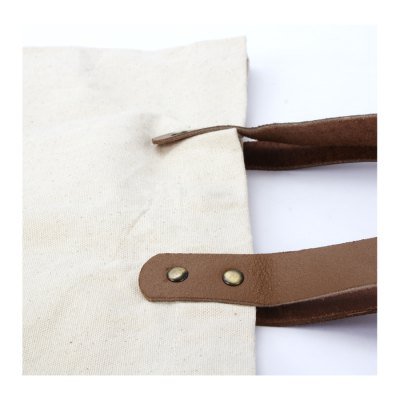 Bolsa de Compras 10oz Canvas asas Cuero - Regalos Corporativos
