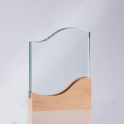 Trofeo Galvano de Madera y Cristal "Curve" - Regalos Corporativos