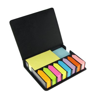 Set de Notas Adhesivas de PU Negro - Regalos Corporativos