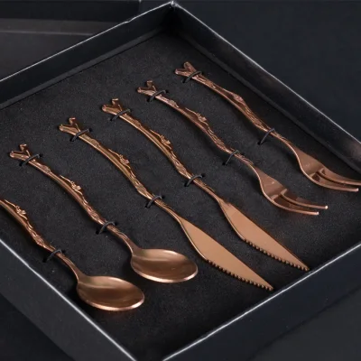 Deluxe Set de Cubiertos encobrizados para cóctel - Regalos Corporativos