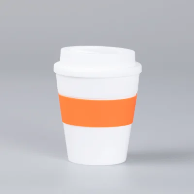 Mug Express Cup "WHITE" 356cc con banda silicona - Regalos Corporativos
