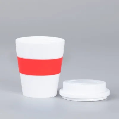 Mug Express Cup "WHITE" 356cc con banda silicona - Regalos Corporativos