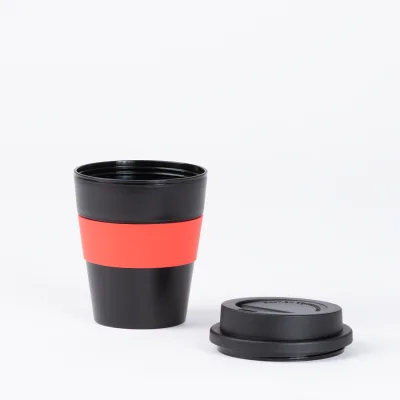 Mug Express Cup "BLACK" 356cc con banda silicona - Regalos Corporativos