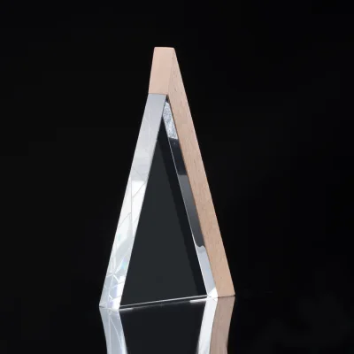 Trofeo Galvano de Madera y Cristal "Triangle" - Regalos Corporativos