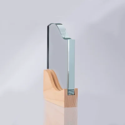 Trofeo Galvano de Madera y Cristal "Curve" - Regalos Corporativos
