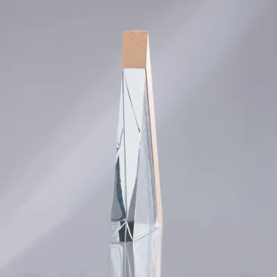 Trofeo Galvano de Madera y Cristal "Triangle" - Regalos Corporativos