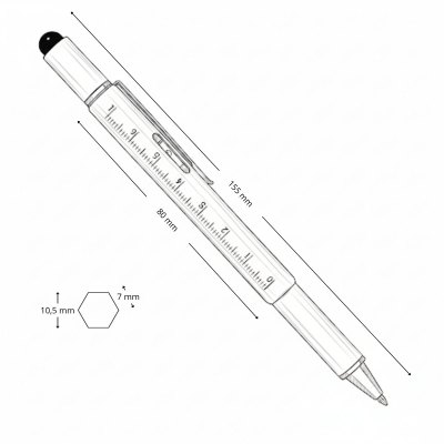 Miniatura 6 de Bolígrafo MINDO con Regla y Destornilladores
