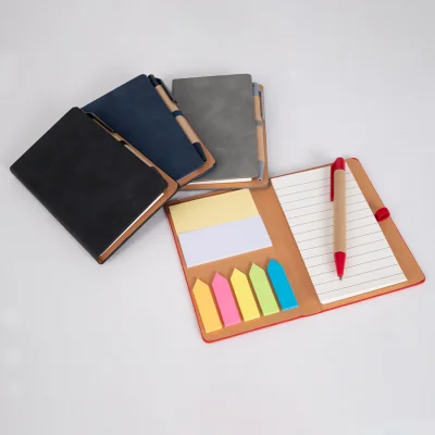 Libreta Memo Set "AURORA" de Eco-Cuero, con Bolígrafo. - Regalos Corporativos