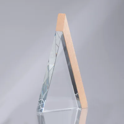 Trofeo Galvano de Madera y Cristal "Triangle" - Regalos Corporativos