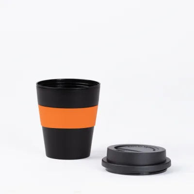 Mug Express Cup "BLACK" 356cc con banda silicona - Regalos Corporativos