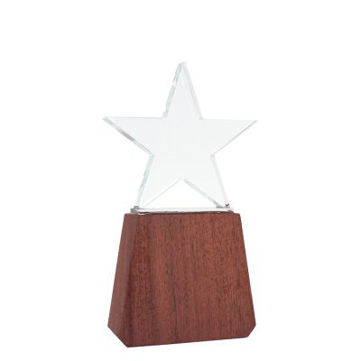 Trofeo de Madera y Cristal "Lonely Star" - Regalos Corporativos