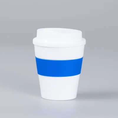 Mug Express Cup "WHITE" 356cc con banda silicona - Regalos Corporativos