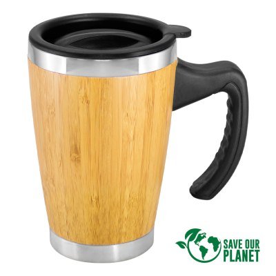 Mug de Bamboo con Asa Plástica 400cc - Regalos Corporativos