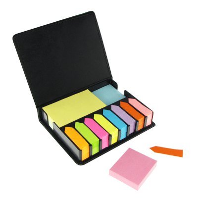 Set de Notas Adhesivas de PU Negro - Regalos Corporativos
