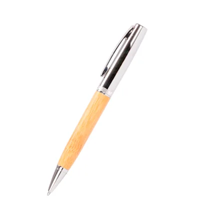 Bolígrafo metálico "AIRLIE" con grip de bamboo y estuche. - Regalos Corporativos