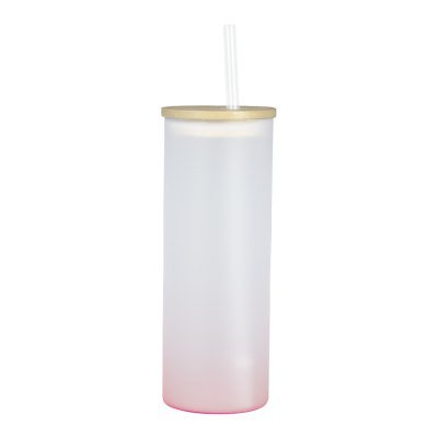 Botella Vidrio Borosilicato Sublimación, tapa Bamboo 500cc - Regalos Corporativos